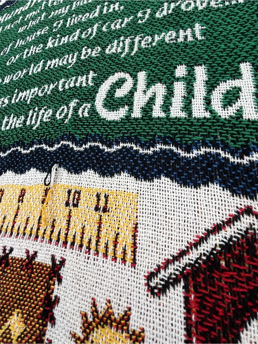 School 100 year Childhood Storywoven Educational Throw Blanket - Multicolor